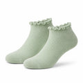 Chaussettes courtes taille 35-38 en textile vert pâle à bord volanté