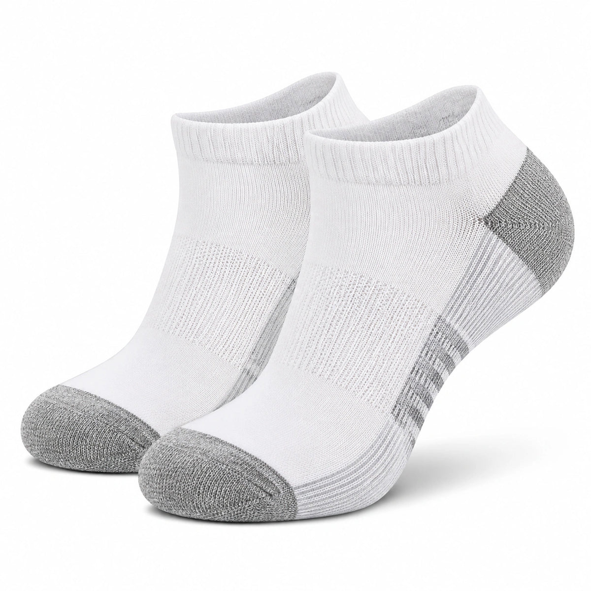 Chaussettes de sport 39-42 en maille blanche et grise à tige courte