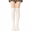 Chaussettes hautes 39-42 en maille blanc cassé côtelée style classique