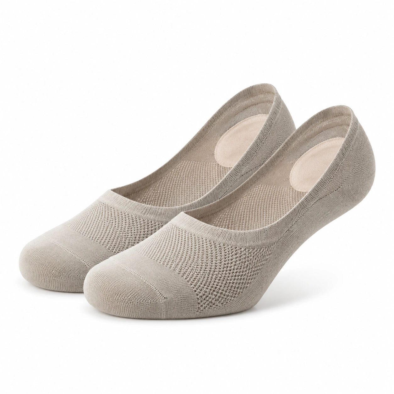 Chaussettes invisibles 39-42 en maille beige pour chaussures basses