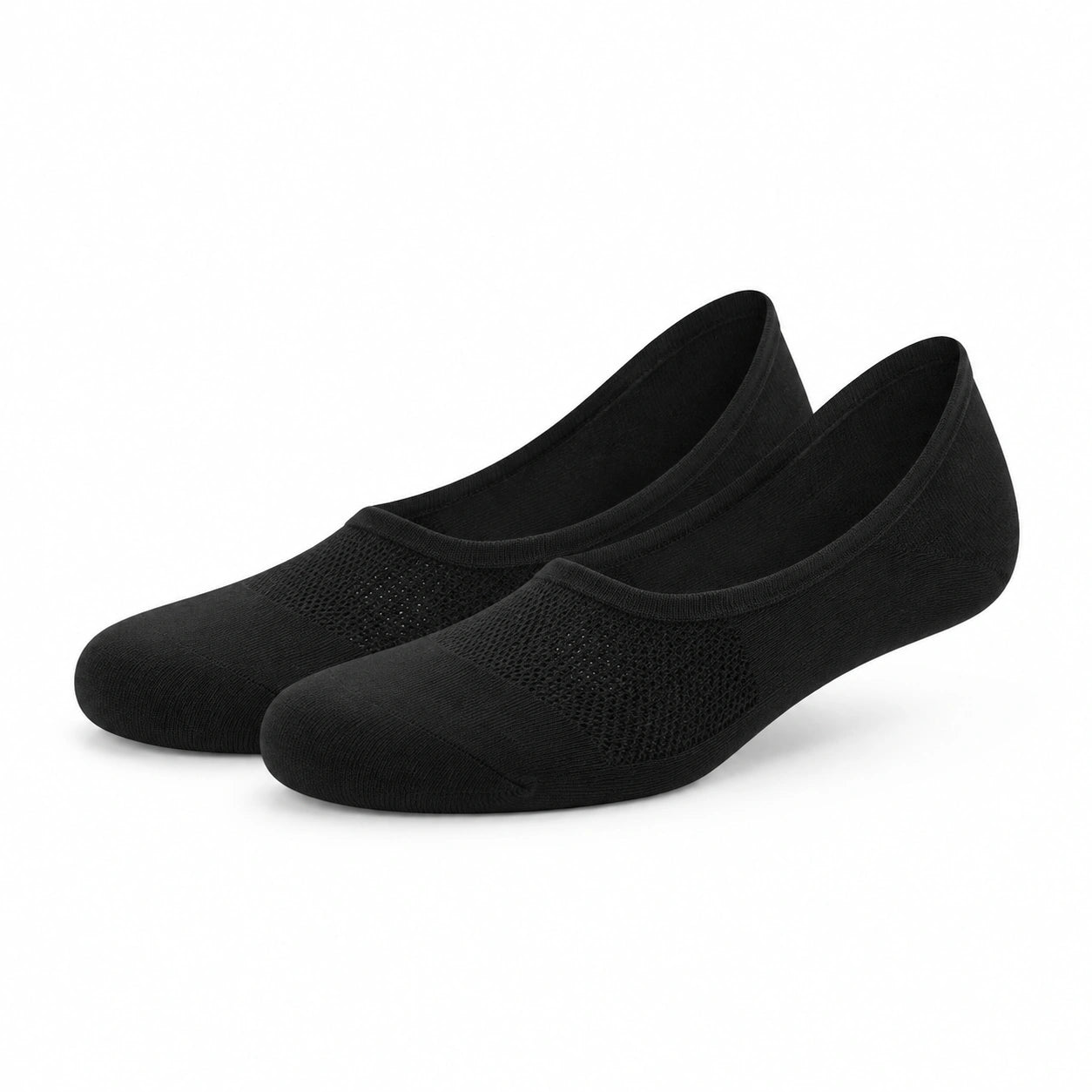 Chaussettes invisibles 35-38 en textile noir respirant - coupe basse