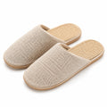 Chaussons mules 40/41 textile beige pour intérieur semelle tressée