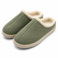 Chaussons 42/43 en textile côtelé vert avec doublure chaude pour intérieur