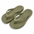 Tongs 38/39 en matière synthétique vert kaki à semelle texturée pour plage
